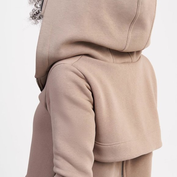 Long Zipper Fleece Maxi Hoodie with Thumb holes - Picture 7 of 8